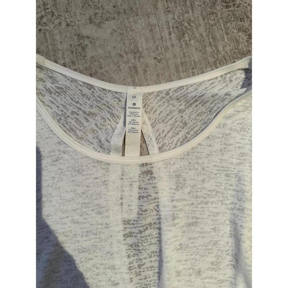 NWT Lululemon White Burnout Low Key LS Long Sleeve Shirt Size 10 White - Picture 3 of 5